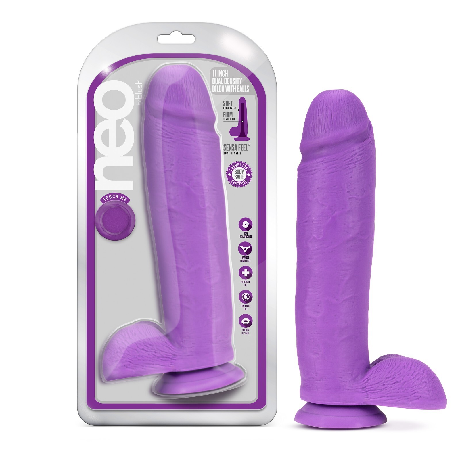 Blush Neo 11”Dual Density Realistic Sensa Feel Firm Inside Soft Outside Dildo