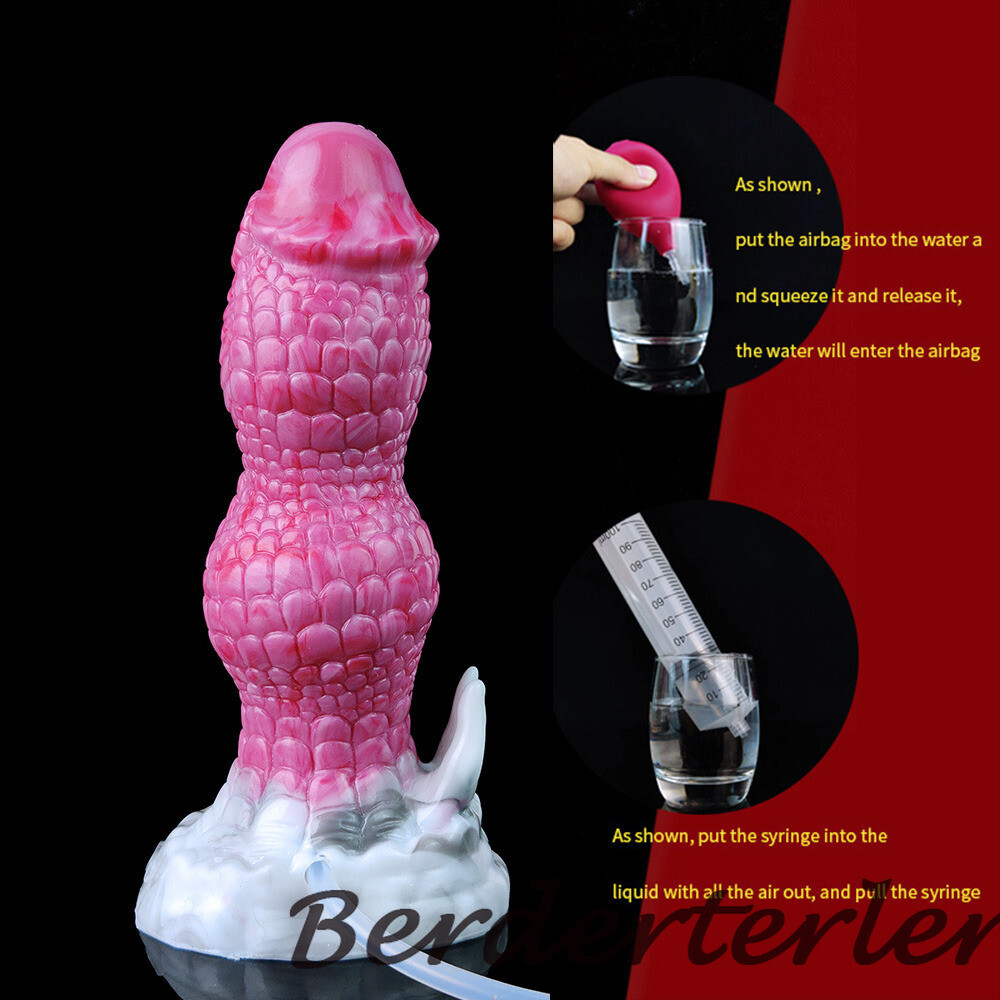 Ejaculating Dildо Syringe Squirting Monster Anal Vaginal Knot Silicone Sex Toys