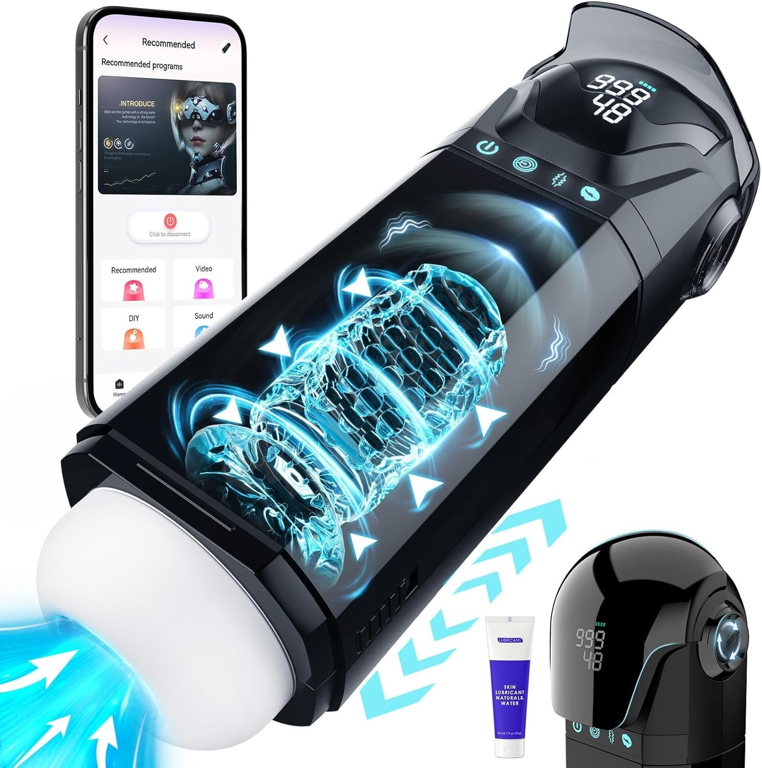 Male Masturbator Mens Sex Toys – Penis Pump Sex Toy for Men with 9 Sucking mode
