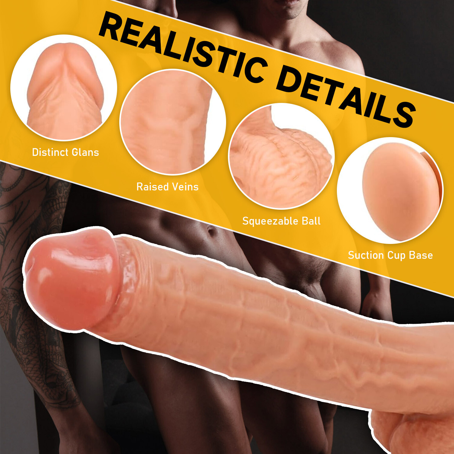 8.2″ Dildo Lifelike Silicone Dick Realistic Mens Penis Big Huge Ladies Toy Fun