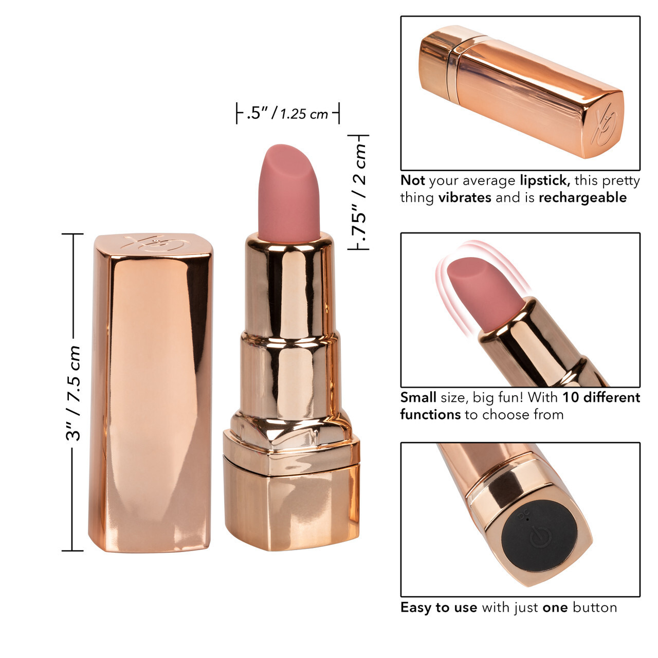 Rechargeable Lipstick Vibrator Discreet Clit Stimulator Vibrating Sex Toy