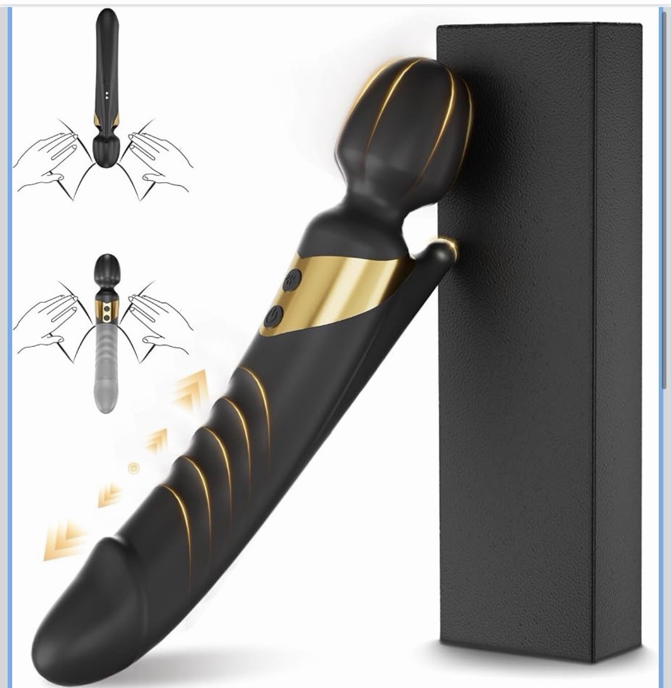 Vibrator Wand Dual End Strong Vibrators, Vibrating Thrusting Dildo G Spot Vib