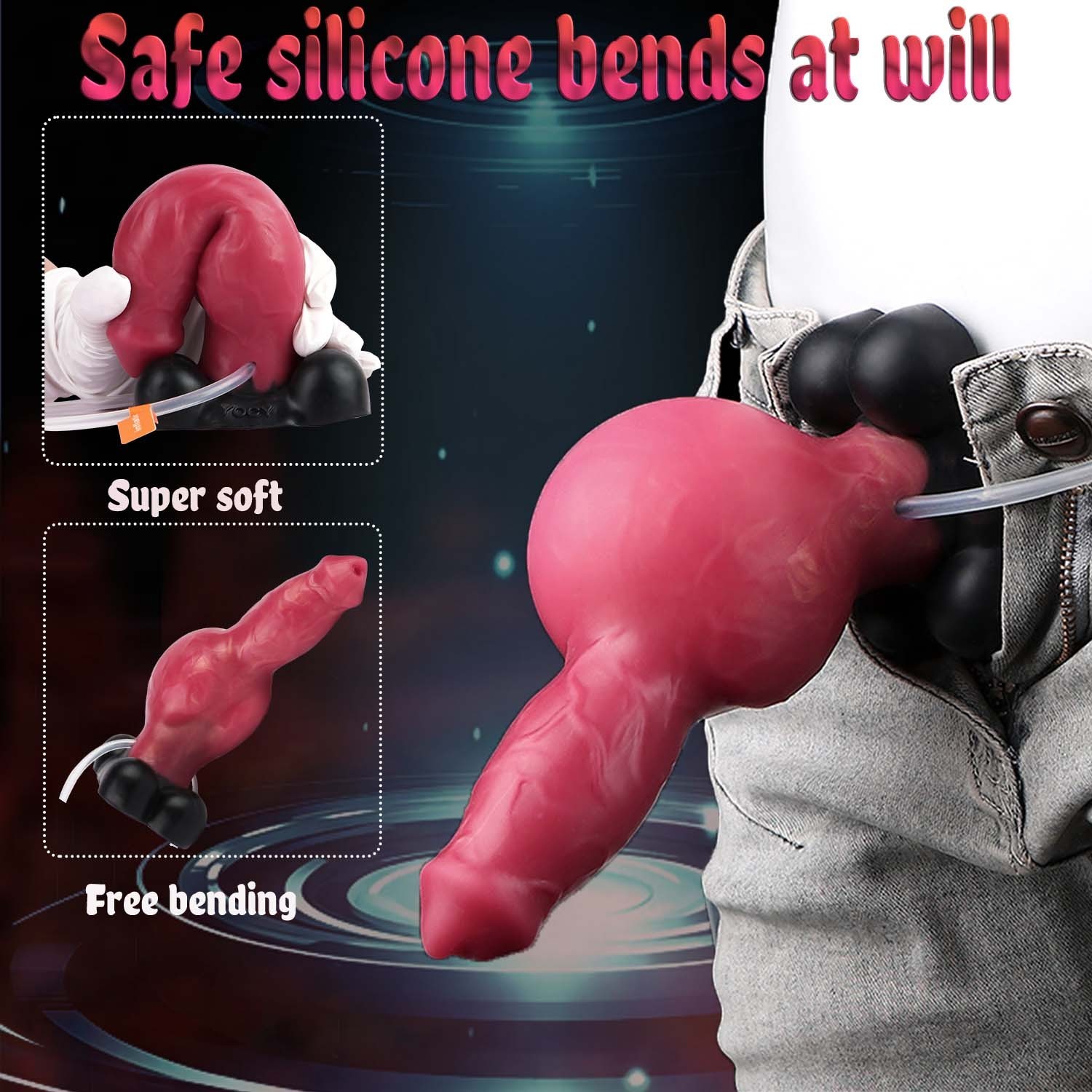 Inflatable Squirting Dildo Ejacultion Penis Large Knot Fantasy Anal Plug Sex Toy