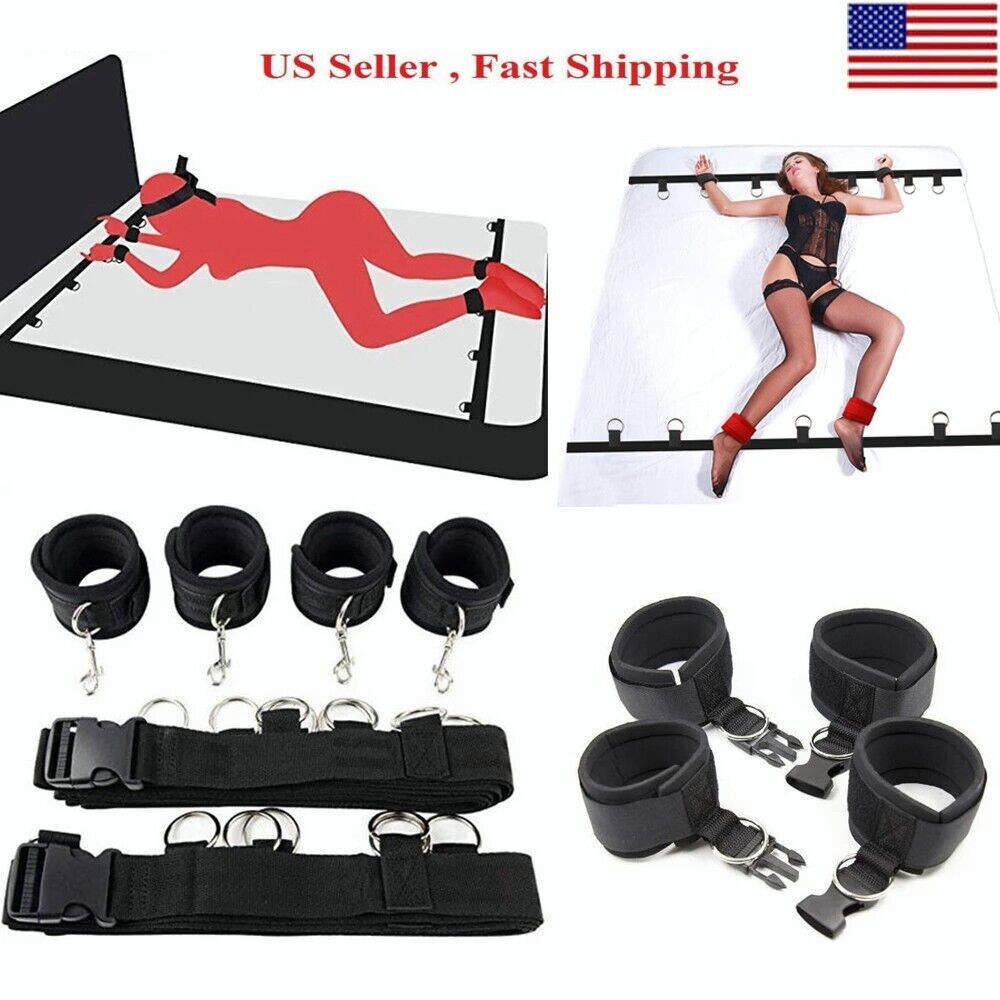 BDSM Bed Bondage Handcuffs Leg Cuffs Binding Straps Sex Toys For Couples Women