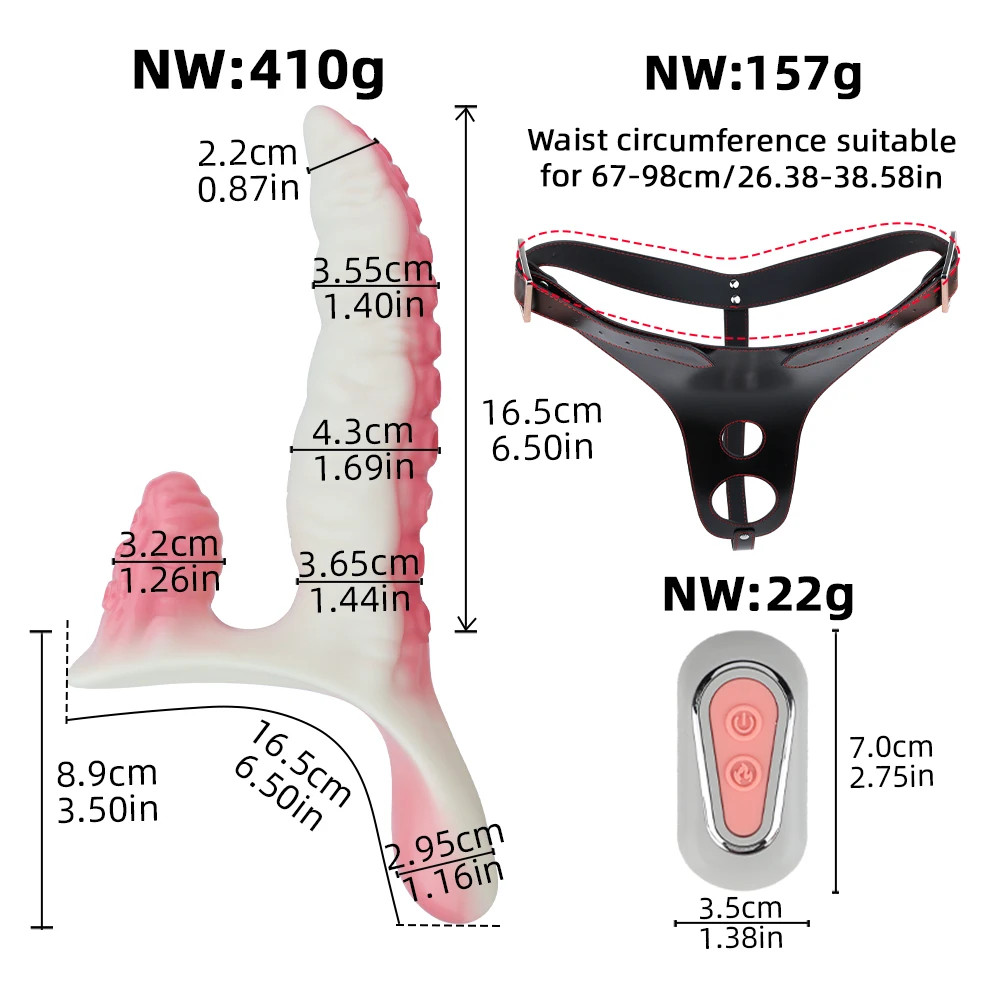 Tentacles Leather Strap-on Dildo Huge Double-Ended Clitoris Vagina Sex Toy