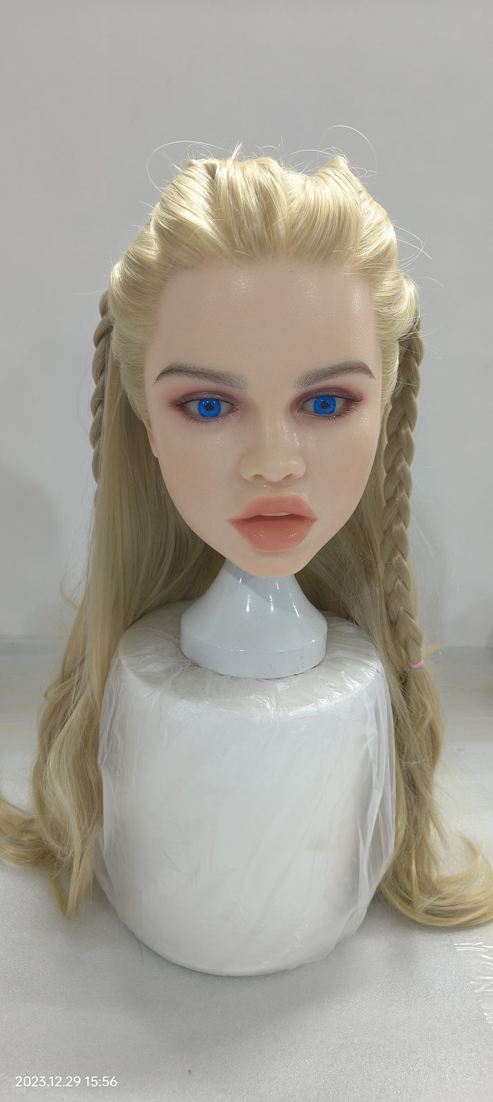 Full Silicone Sex Doll Head Implanted Hair Adult Toy Heads Masturbator for Men
