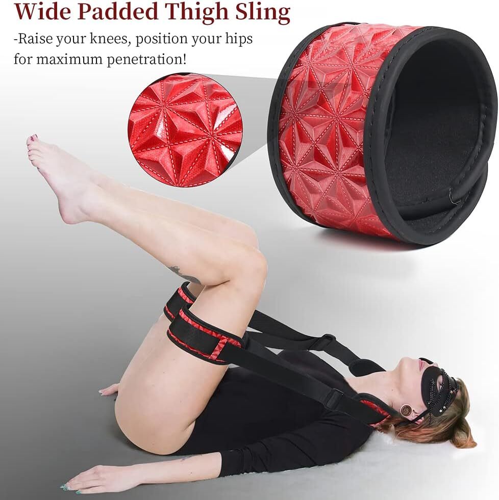 BDSM Bondage Sex Toys Thigh Sling Straps Legs Restraints Bed Couples Adjustable