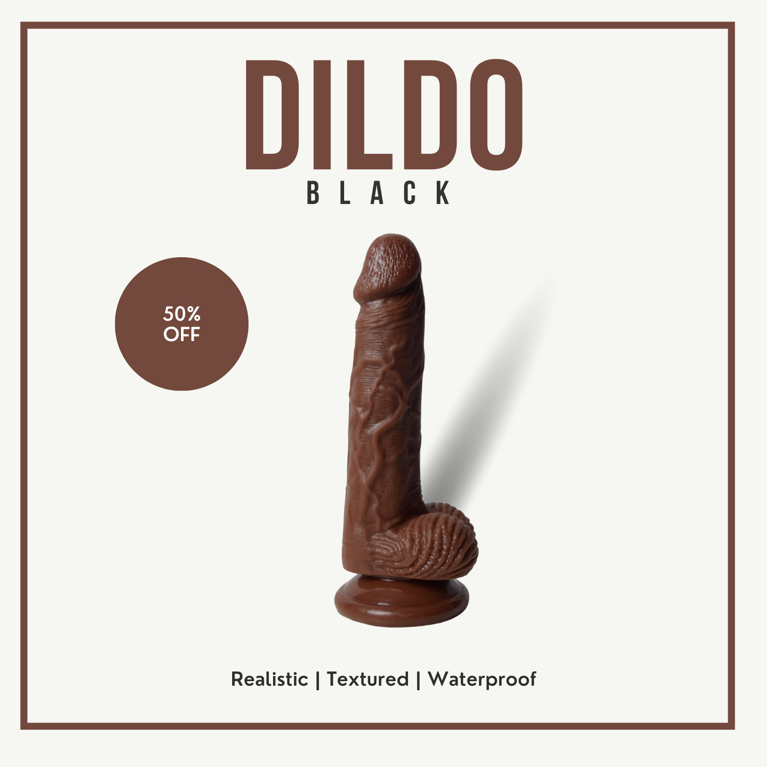 20cm / 7.87″ Realistic Textured Design Dildo , Black
