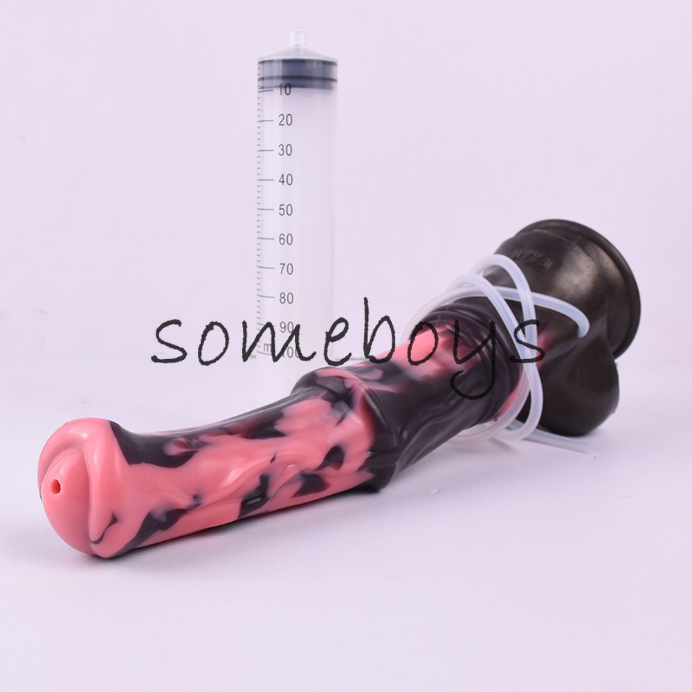 Silicone Long Squirting Dildo with Sucker Big Thick Anal Dildo Ejaculation Penis