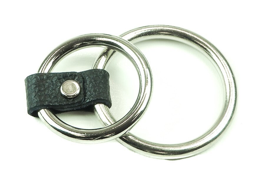 Cock Strap LEATHER DOUBLE RING Stainless Snaps Handmade In USA