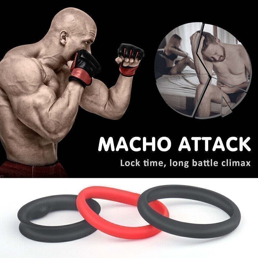 3PCS Silicone Cock-Penis-Ring-Men-Erection-Enhancer-Couple-Stretch-Sex-Tool-Male