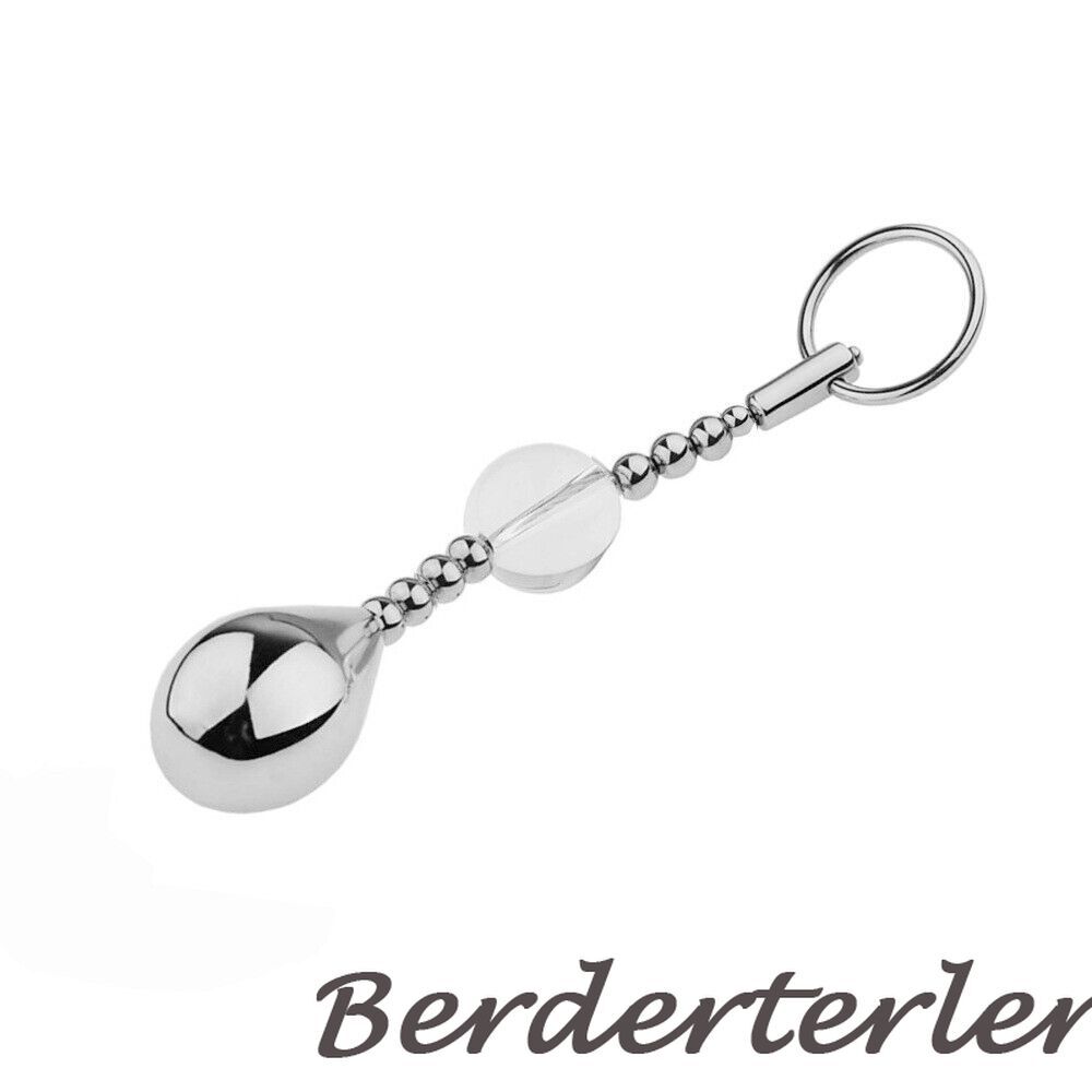 Unisex Large Metal and Glass Beads Anal Chain Plug Play Pull Ring Ball Men Women