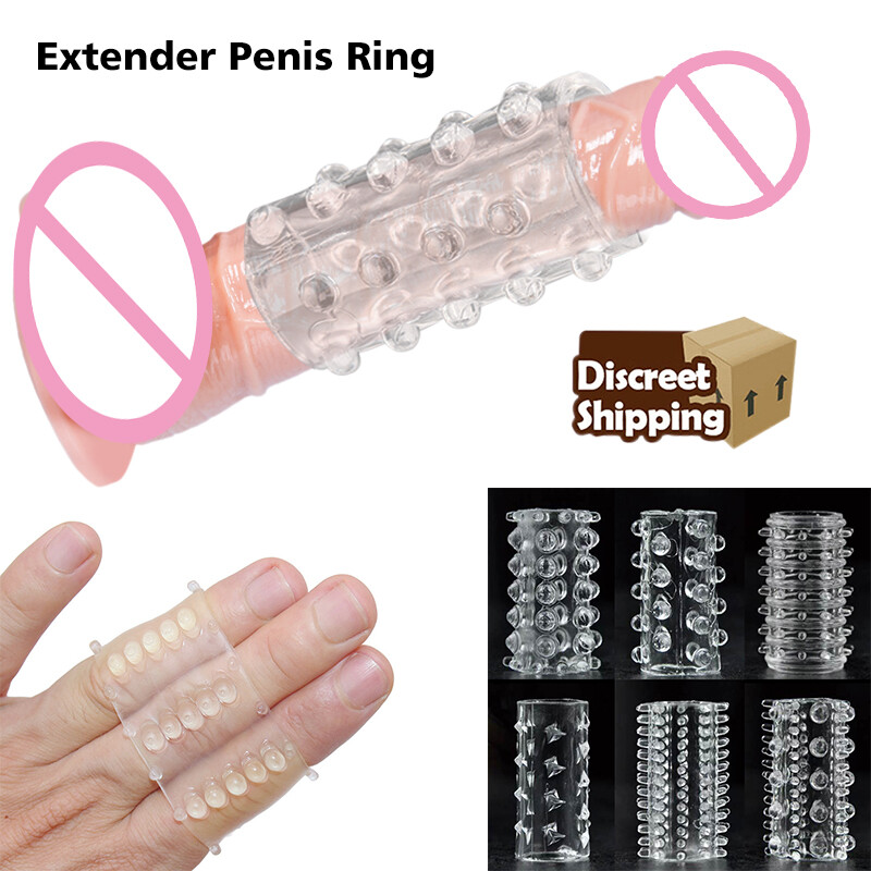 6pcs Set Male Sex Toys Penis Sleeve Condom Girth Enhancer Wider Dick for Couple
