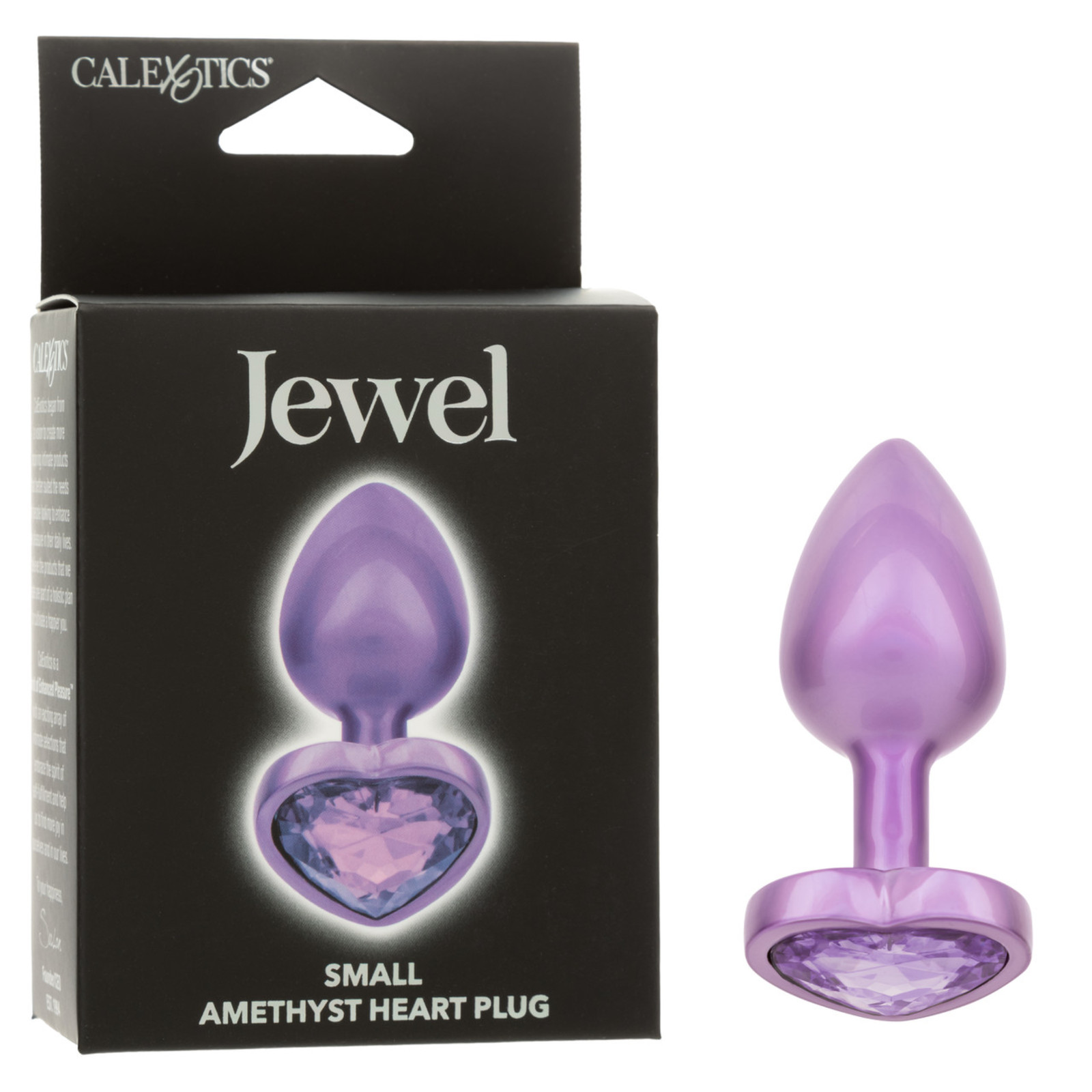Sparkling Small Jeweled Butt Plug Amethyst Heart Shaped Anal Stopper Sex Toy