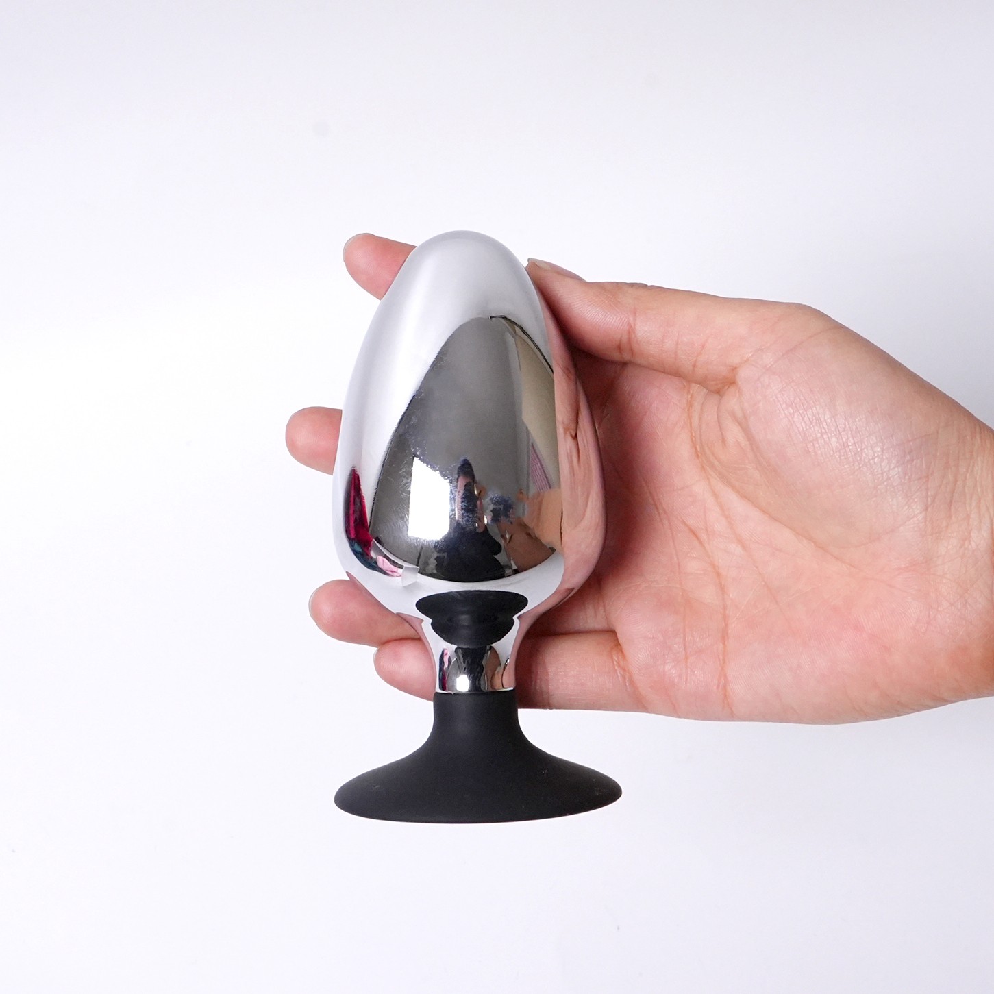 Metal Anal Plug Silicone Suction Cup 3-Sizes Big Huge Butt Training Dilator