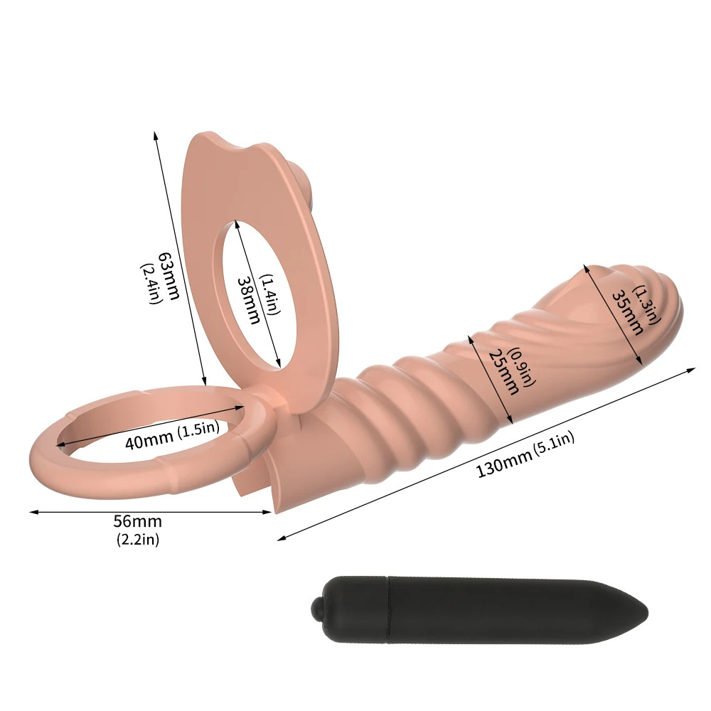 Double Penetration Dildo Vibrator Anal Plug Strap on Dildo with Ring Penis for W