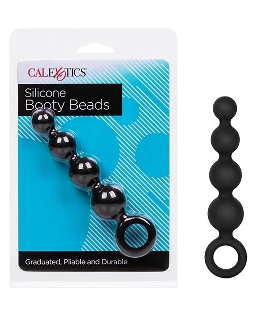 Calexotics Silicone Booty Beads – Black- Anal Beads Toy