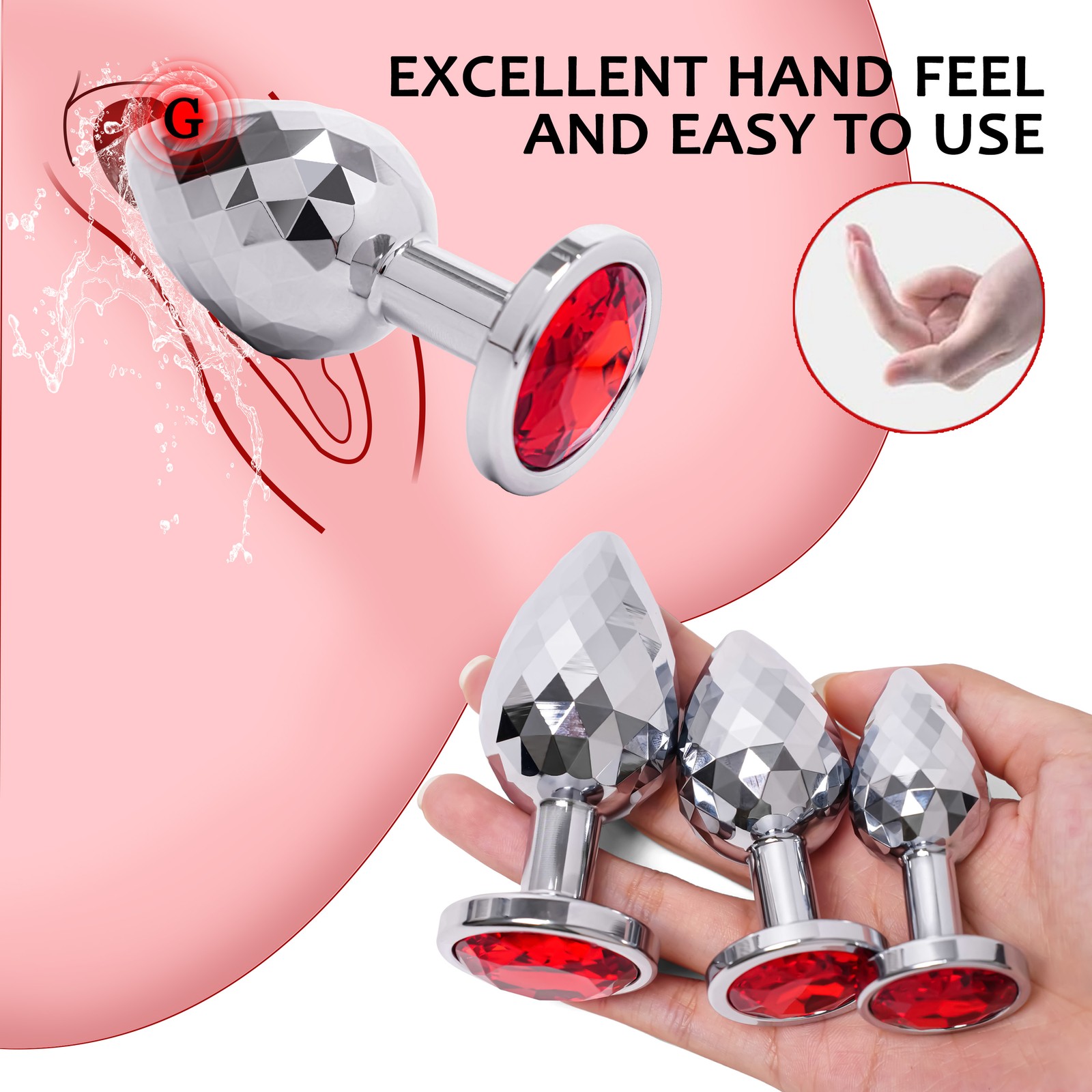 Metal Anal Butt Plug G-Spot Stimulator S/M/L Sex Toys for Men Women Couples USA