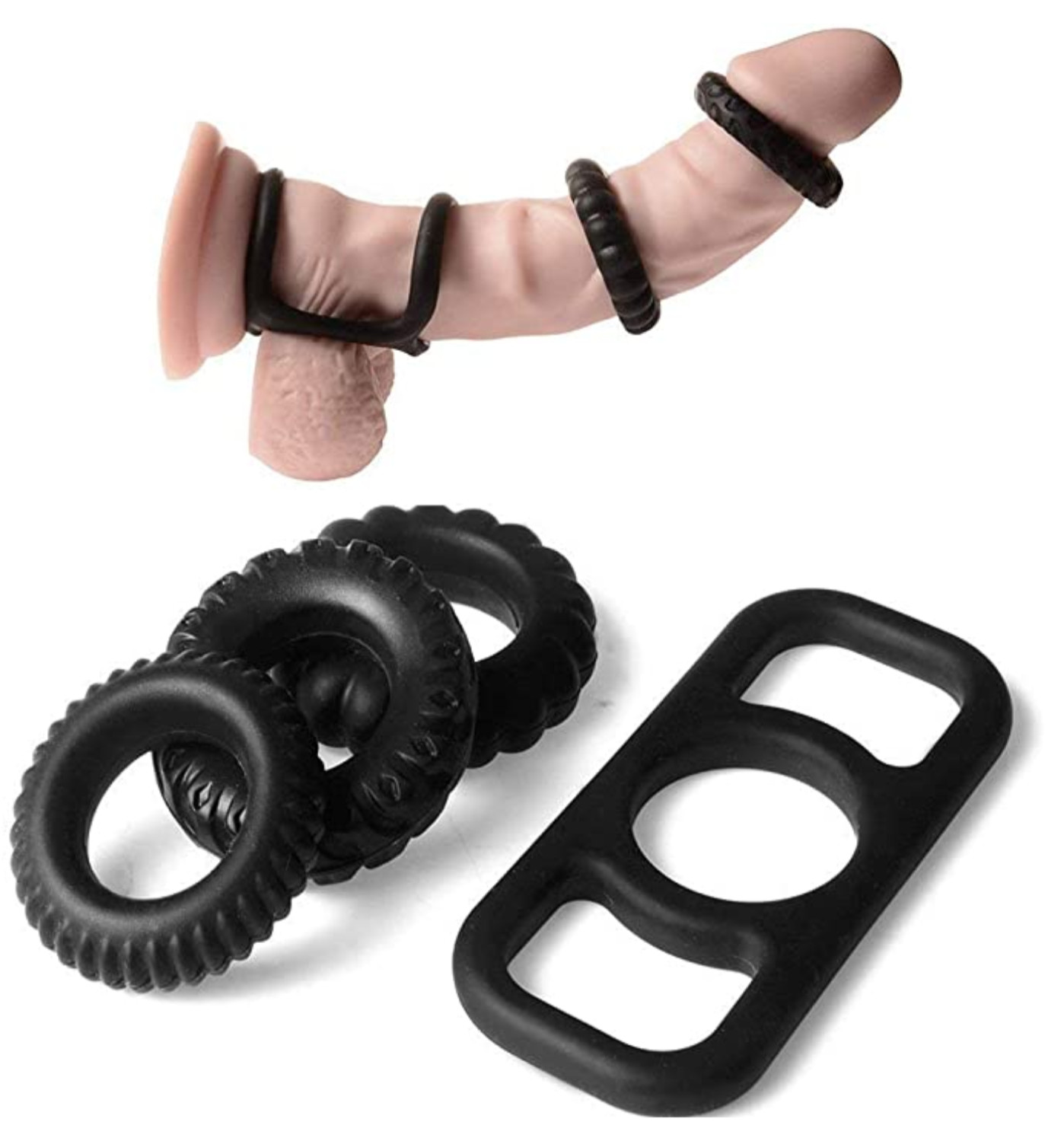 Tight Grip 4x Ball & Cock Ring Hard Erection Penis Ring Adult Mens Sex Toy +