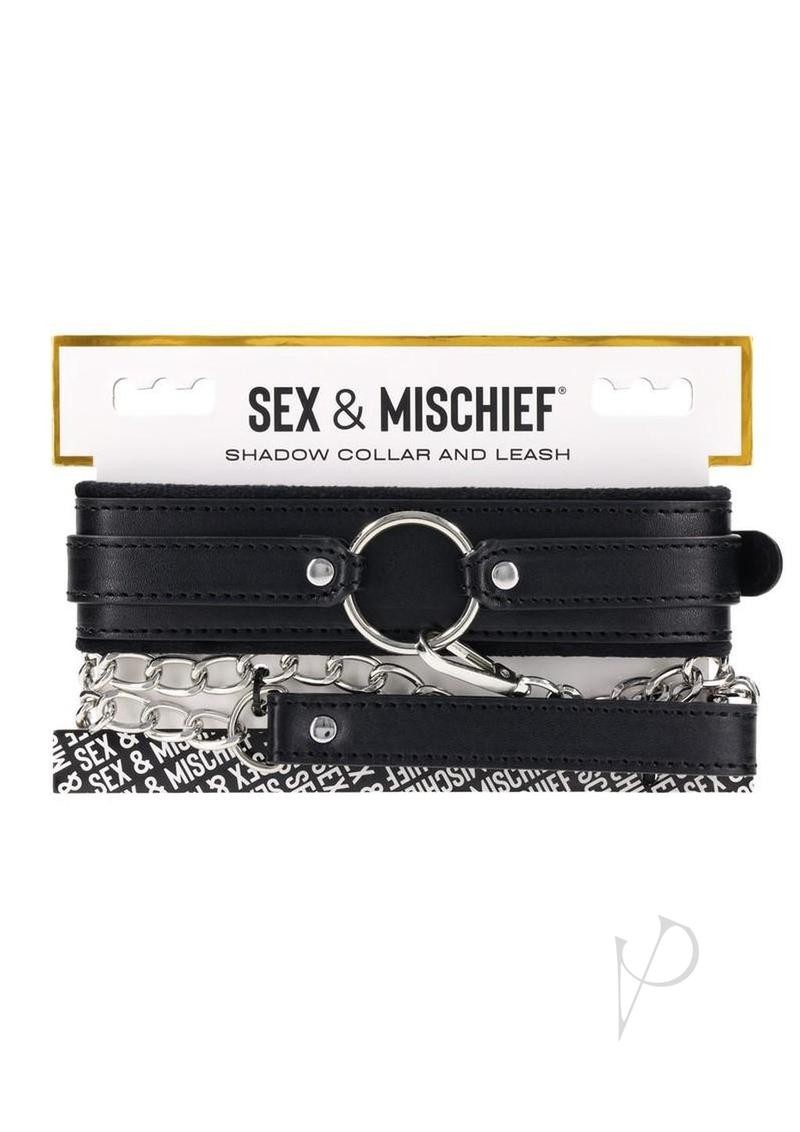 Sex and Mischief Shadow Collar and Leash – Black/Silver