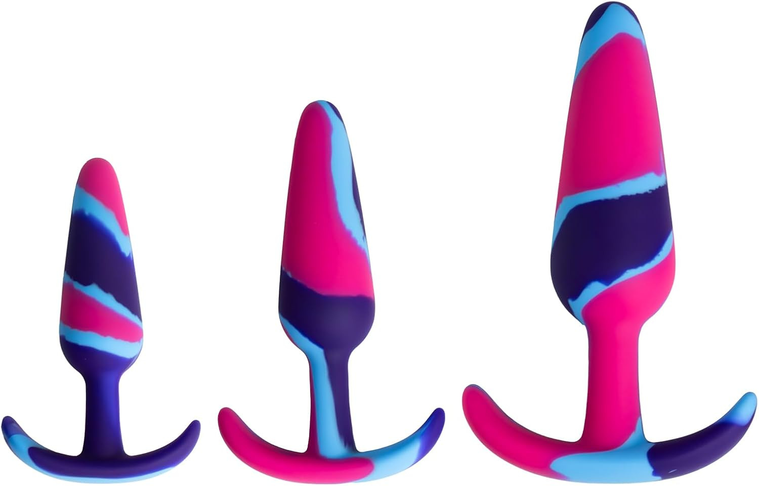 3PCS Silicone Annal Plug Set with Flared Base, Graduated Sizing Trainer Kit for