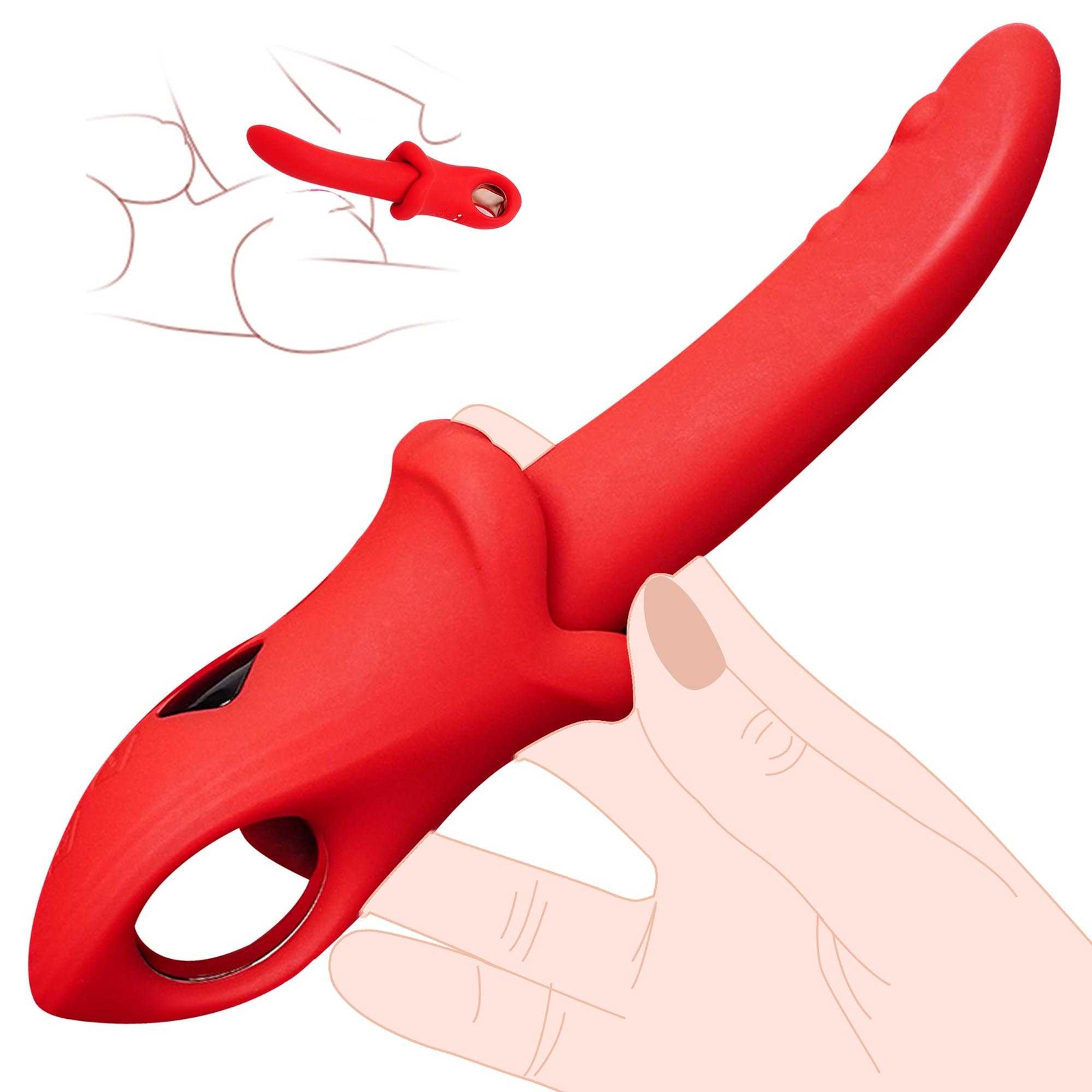 LED Licking Vibrato Orgasm Dildo Sex Toy Women Clit Anal Plug G-Spot Stimulator