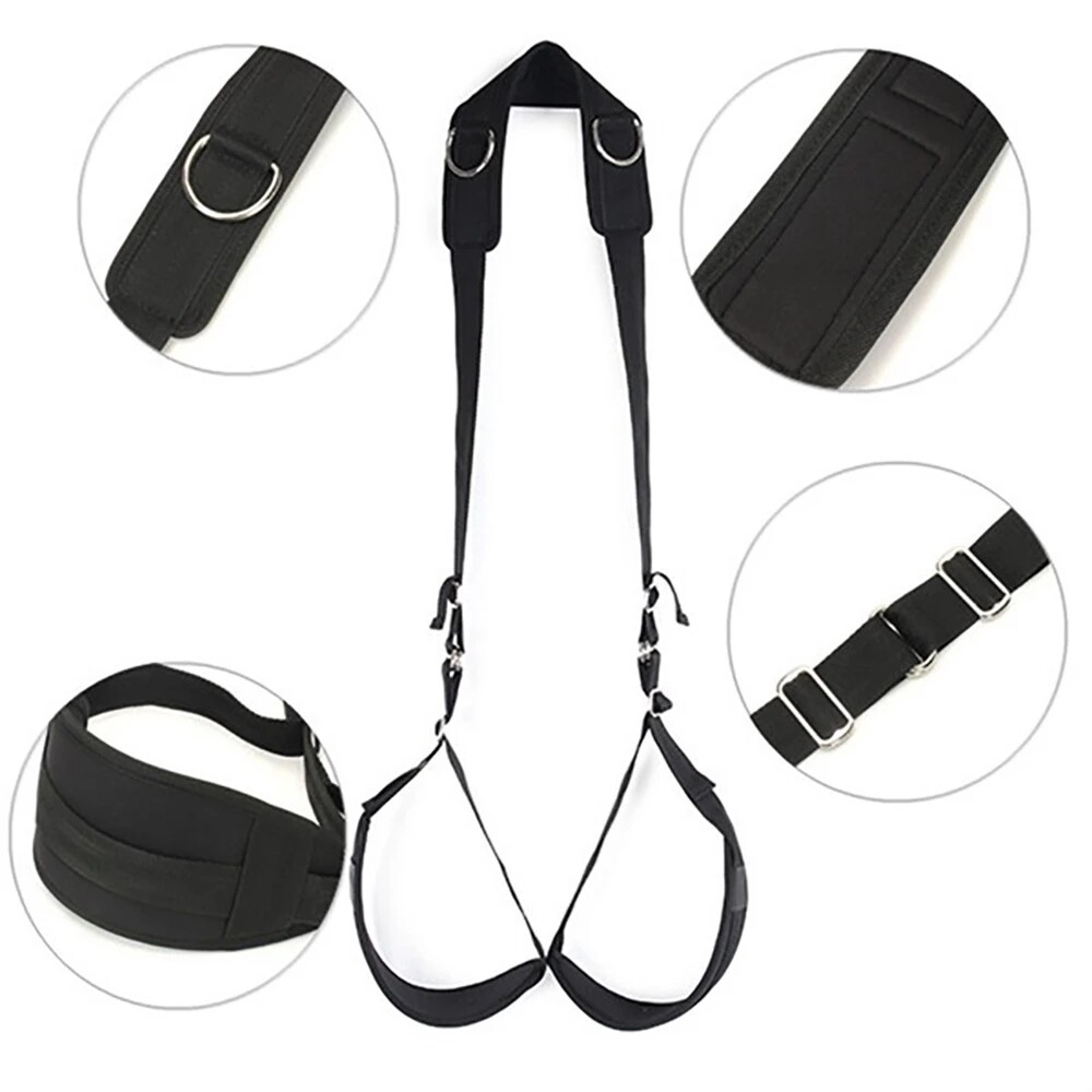 Bondage Women Open Leg Thigh Sling Bar Bed Restraint Straps Adult Sex Toy