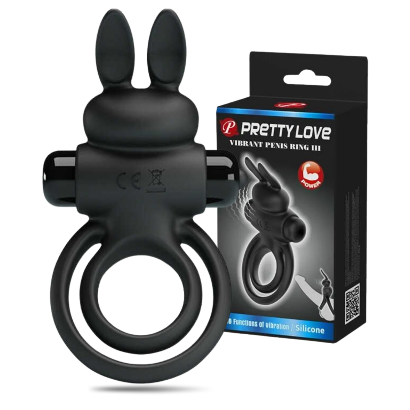 Silicone Waterproof Dual Loop Vibrating Penis Ring – 10 Function Modes