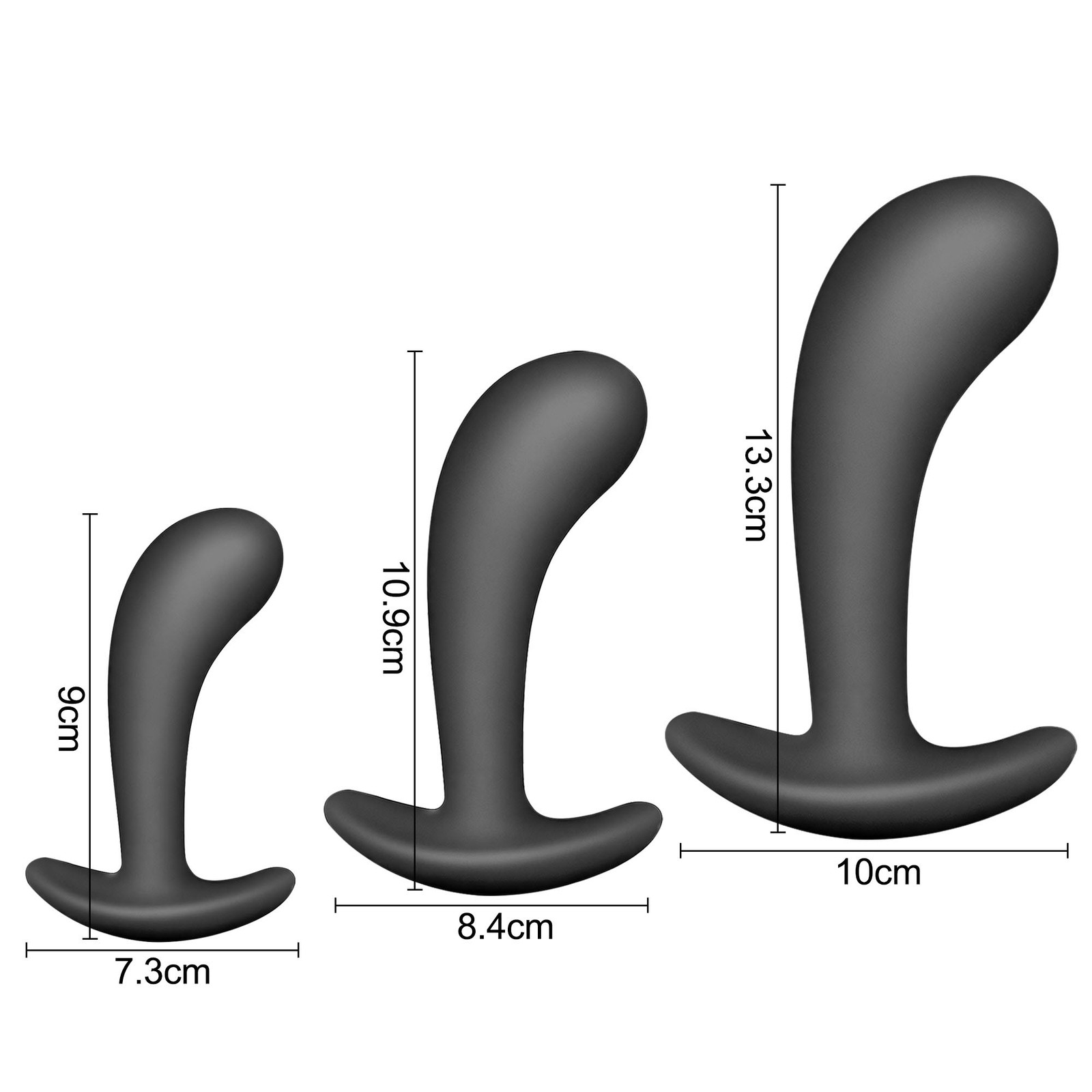 3PCS Silicone Anal Training Starter Kits Beginner Anal Trainer Butt Plug Set US