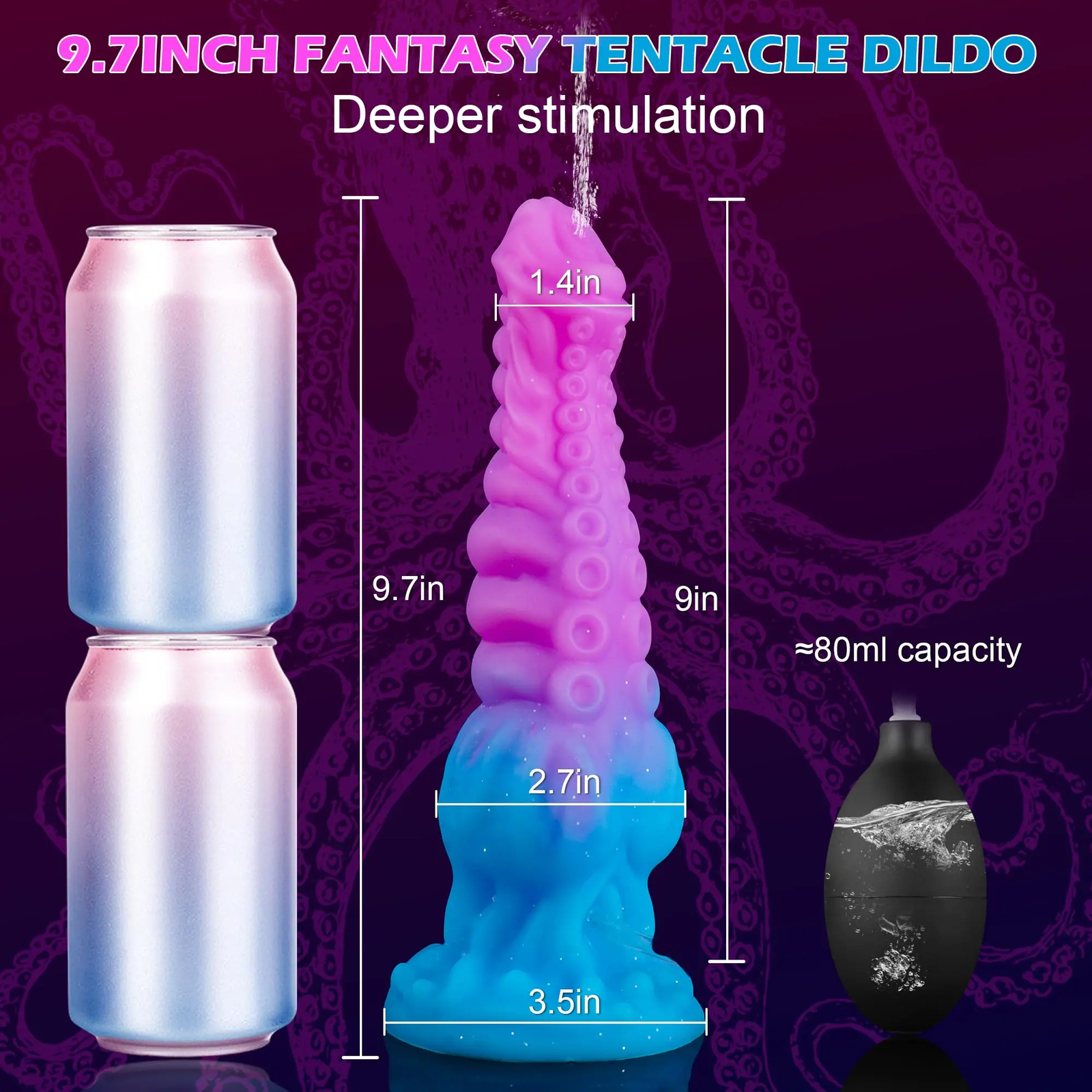 Monster Squirting Dildo Silicone Ejaculation Luminous Penis Butt Plug Sex Toys