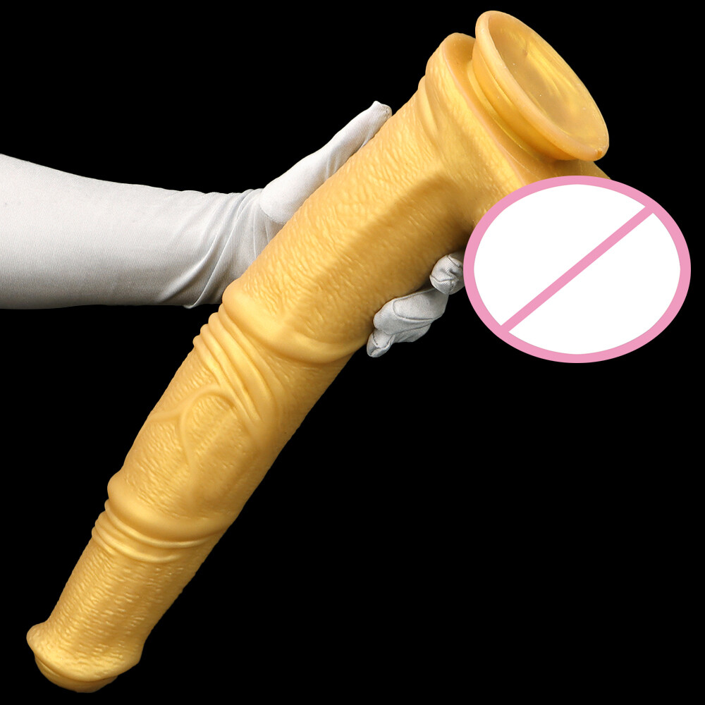 Gold /Black Dildo Long Penis Thrust Vaginal Anal Plug Masturbators Dildo Sex Toy