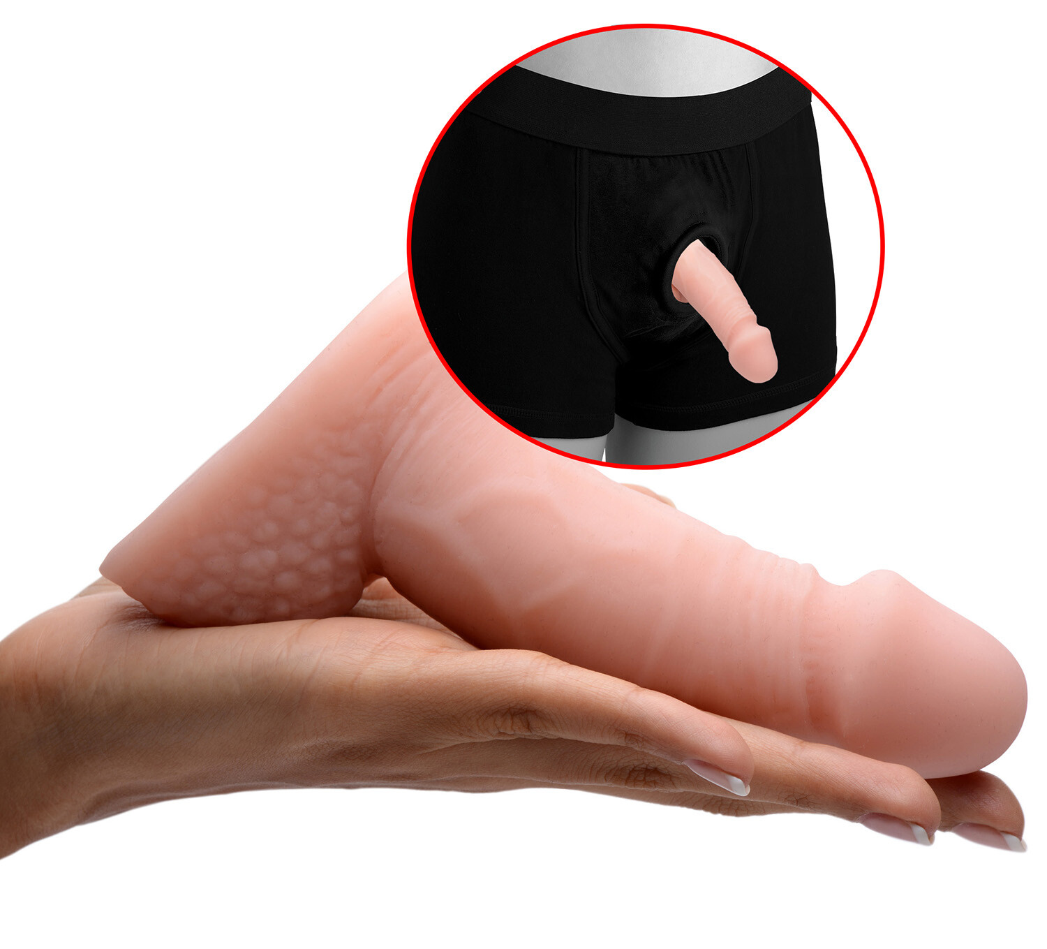 Realistic Penis Packer Dildo Flesh Soft Flexible Cock w/ Balls Unisex Sex Toy
