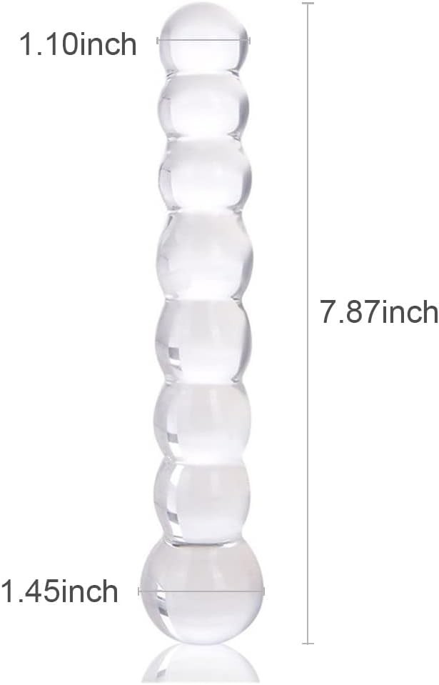 Graduated Glass Anal Beads for Prostate Stimulation 787 Inches Clear Design