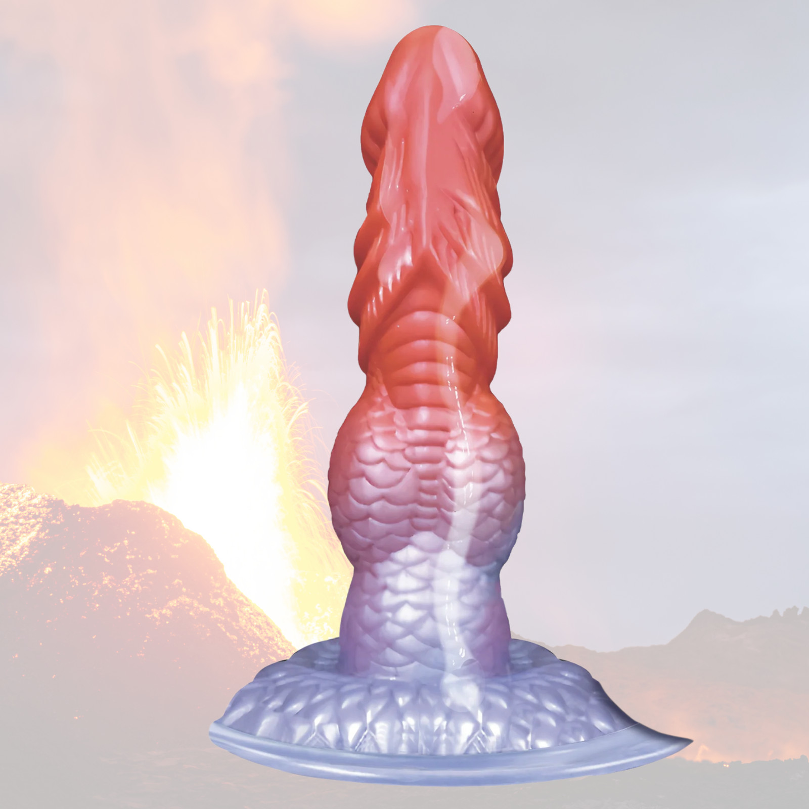 Self Lubricating Silicone Thick Dildo Realistic Fantasy Cock Suction Cup Dong