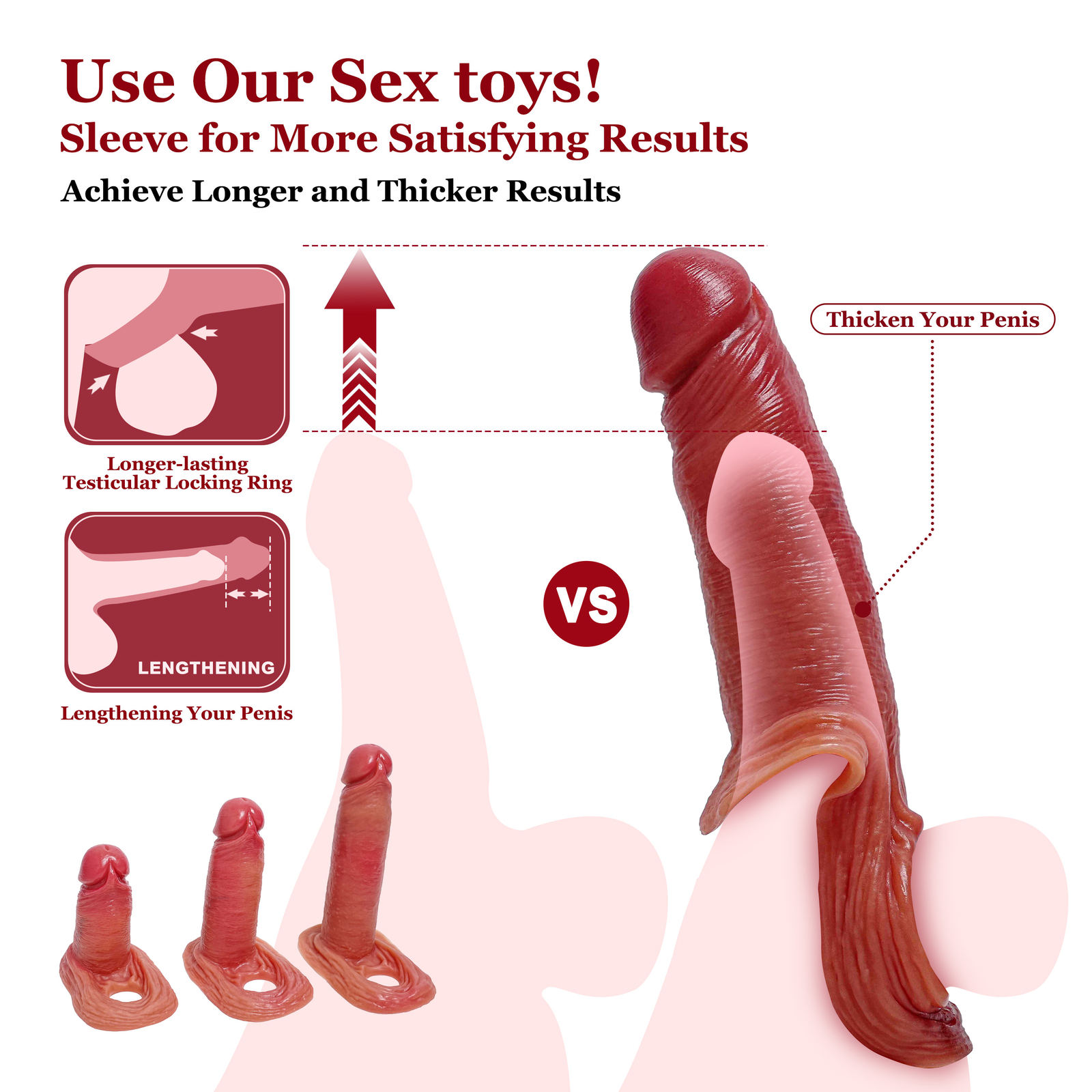 Male Cock-Girth-Enlarger-Enhancer-Penis-Extension-Extender-Sheath-Sleeve-Men Big