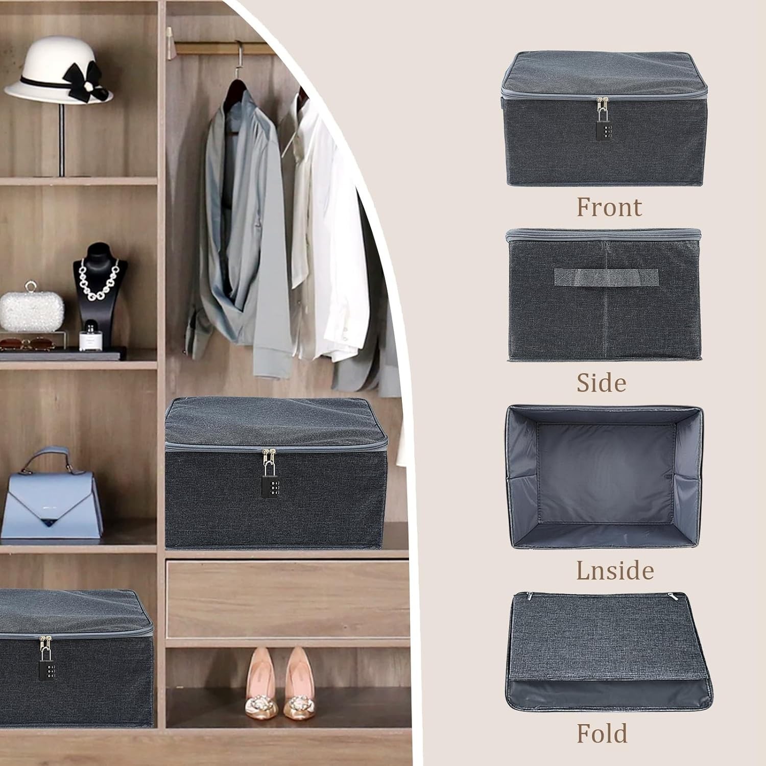 Lockable Sex Toy Storage Box – Discreet Adult Toy Case with Combination Lock Fol