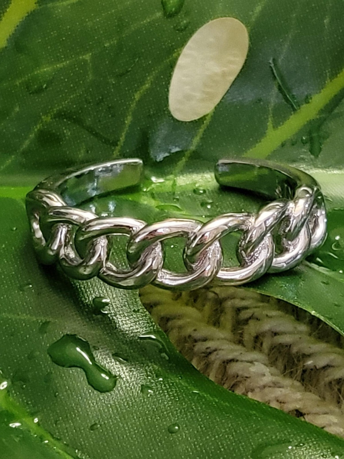 HANDMADE Silver Curb Link Penis Glans Or Cock Ring Solid Cuff Style Brand New!