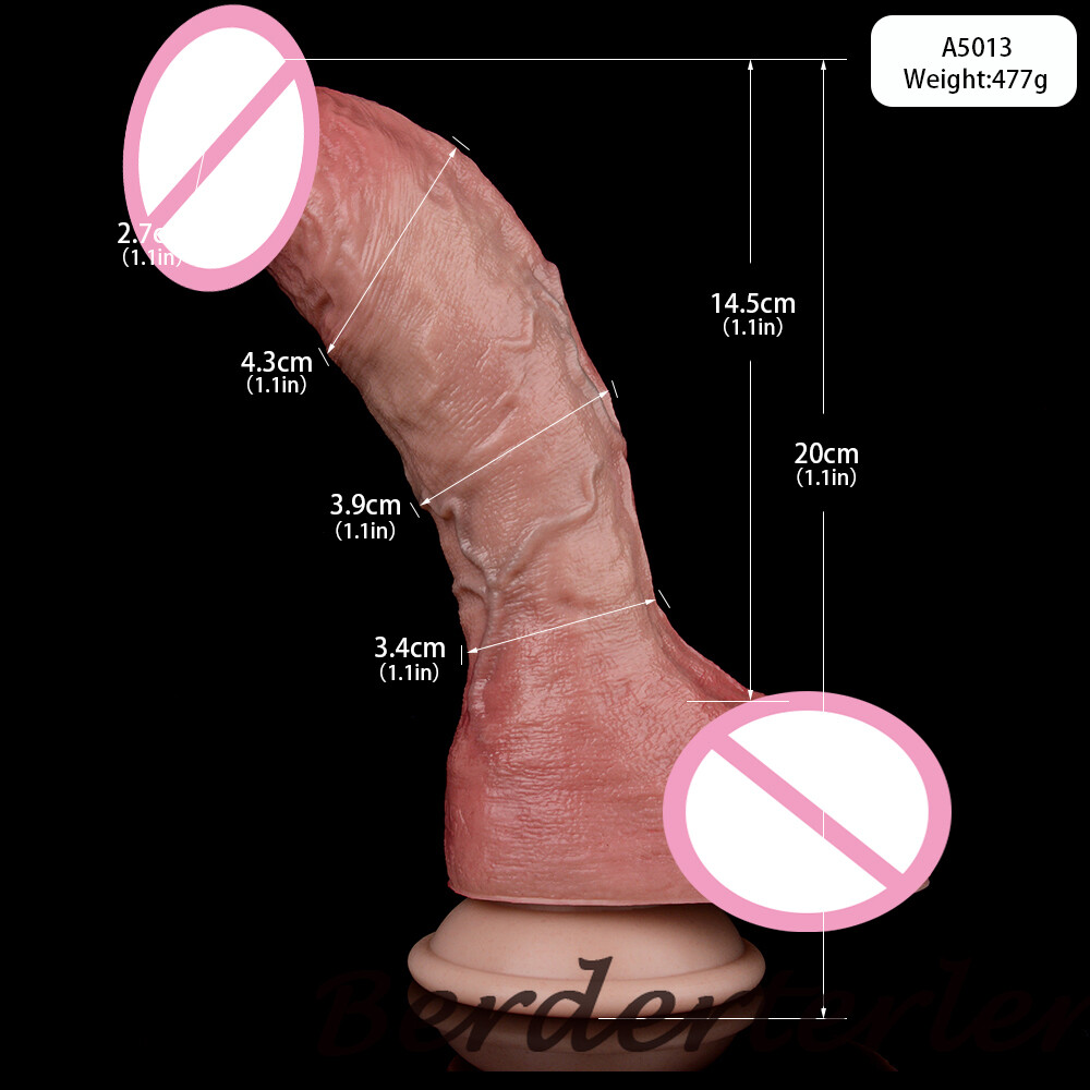 19cm Dual Density Dildo Realistic Dick With Sucker Double Layer Penis