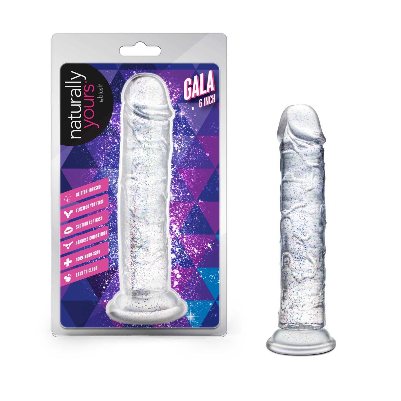 Blush Naturally Yours Gala 6 Inch Realistic Glitter Dildo Adult Sex Toy