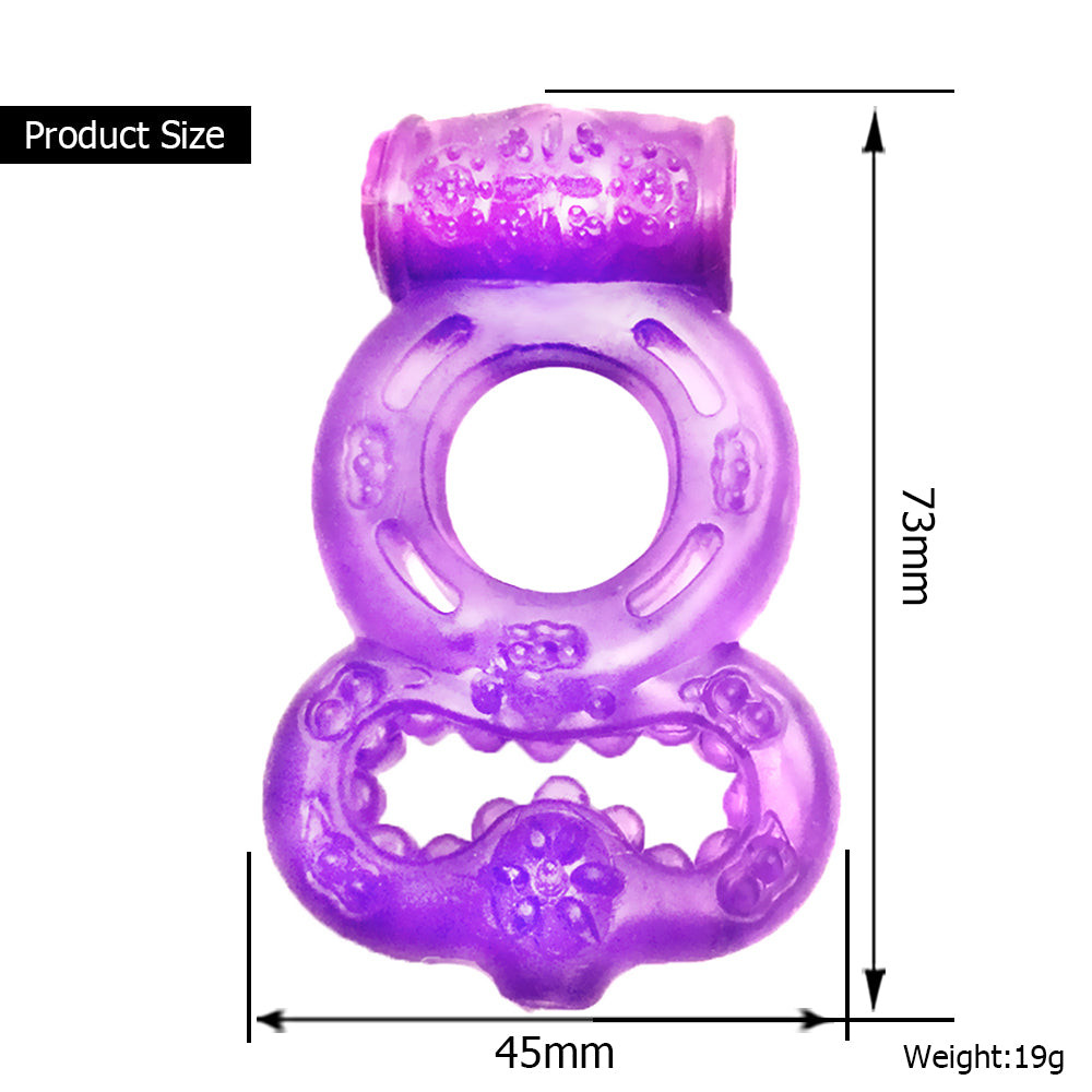 Vibrating Dual Cock & Ball Ring Penis Ring Enlarger ED Xexy Adult Sex Toys