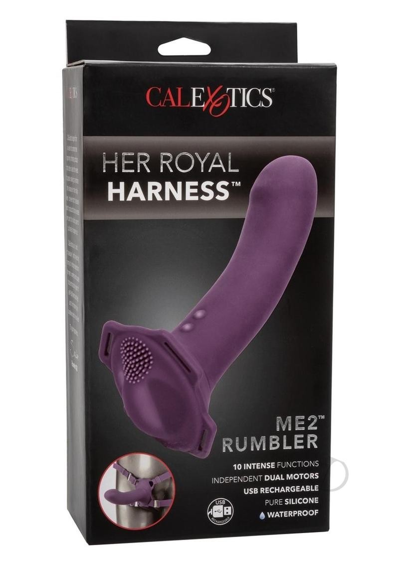 Her Royal Harness Me2 Rumble Silicone Strap-On Probe – Purple