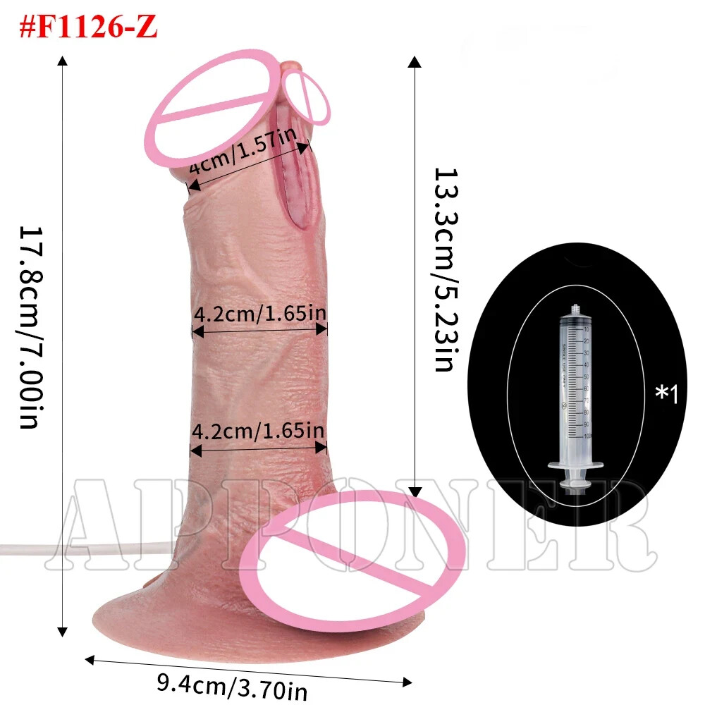 Ejaculation Dildo With Suction Cup Silicone Skin Touch Realistic Penis Sex Toys