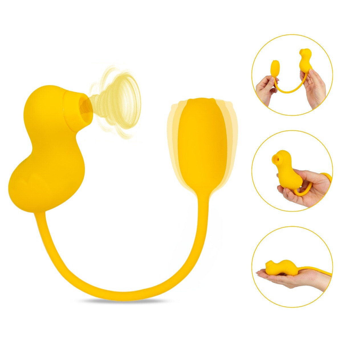 Vibrating Dual Sucking Duck Clit G-spot Egg Bullet Vibrator Stimulator Sex Toys