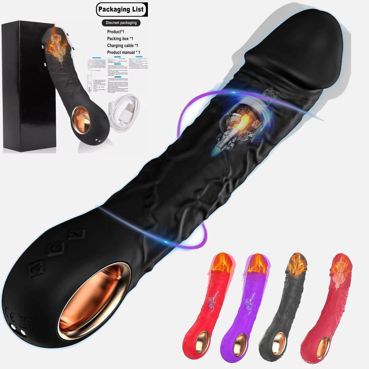 Huge Realistic Heated Vibrator G-Spot Massager With Sex Pillow Sex Toys Women US