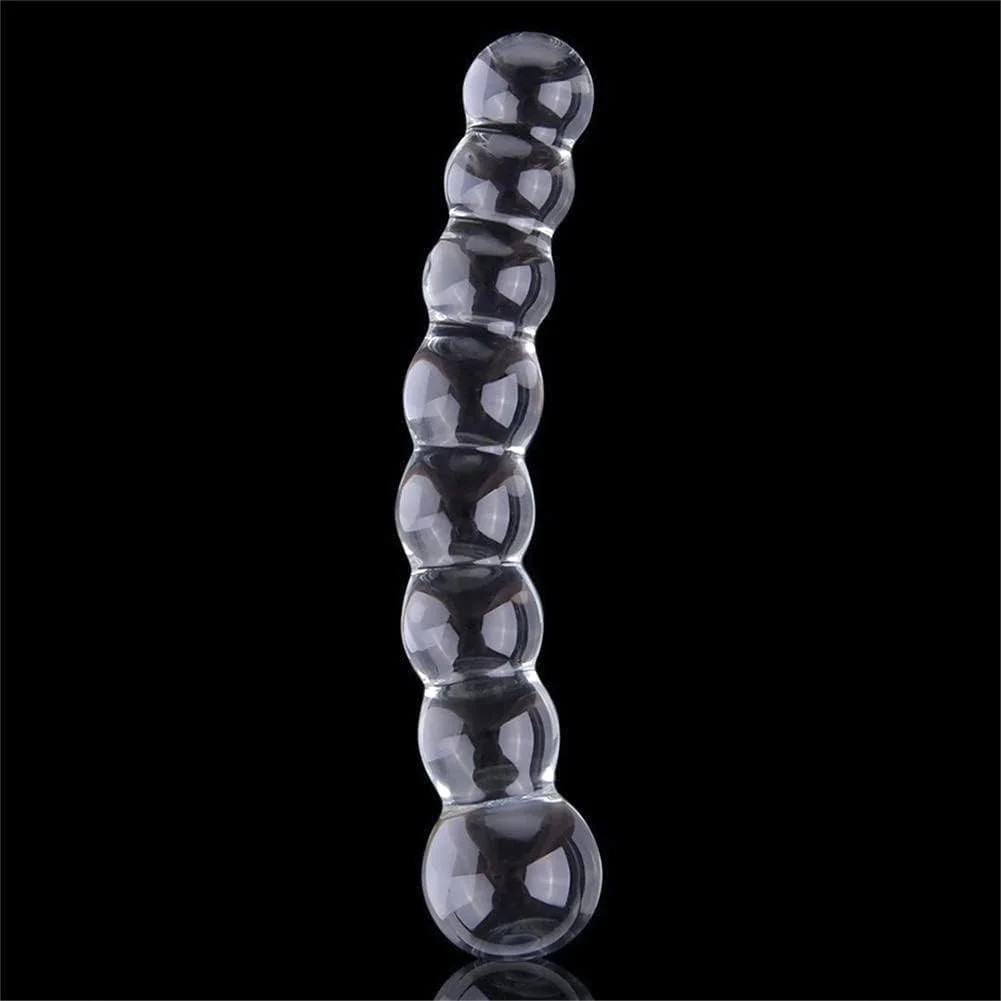 Glass Dildo, Crystal G Spot Stimulation Pleasure Wand Penis Anal Sex Toys for Co