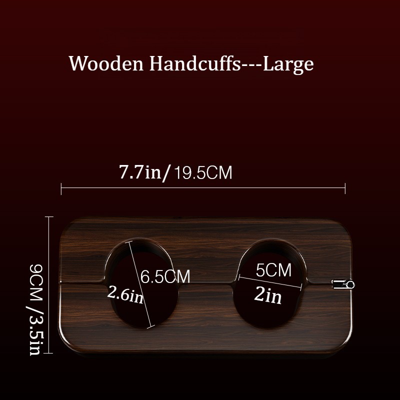 Wooden Handcuffs Wrist Cuffs Bondage Snap Fastener Fixtion Posture Fixation