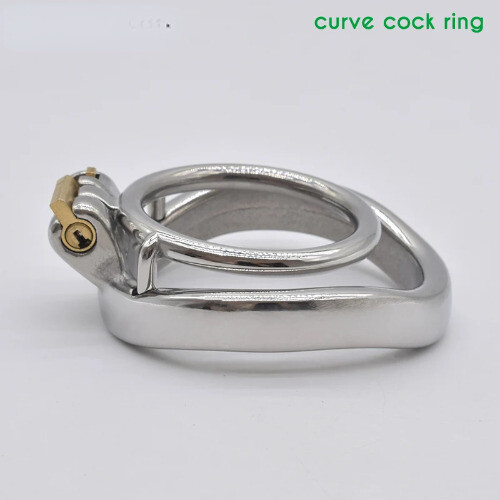Double Penis Rings Cock Lock Male Chastity Cage Stainless Steel Bondage Device