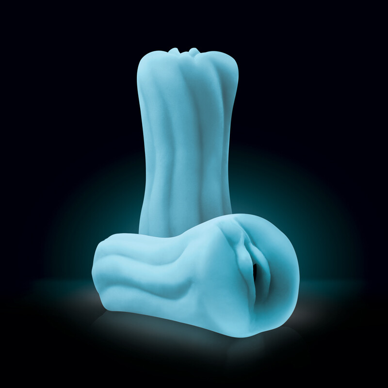 NS Novelties Firefly Yoni Pussy Masturbator Blue – Glow-In-The-Dark Stroker