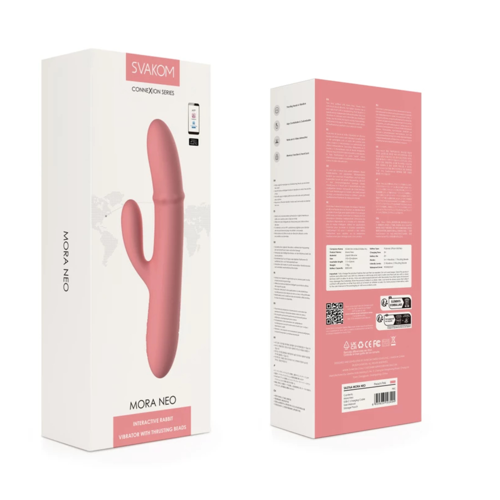 Rechargeable Thrusting Bead Ring Rabbit Vibrator G-Spot Clitoral Women Sex Toy