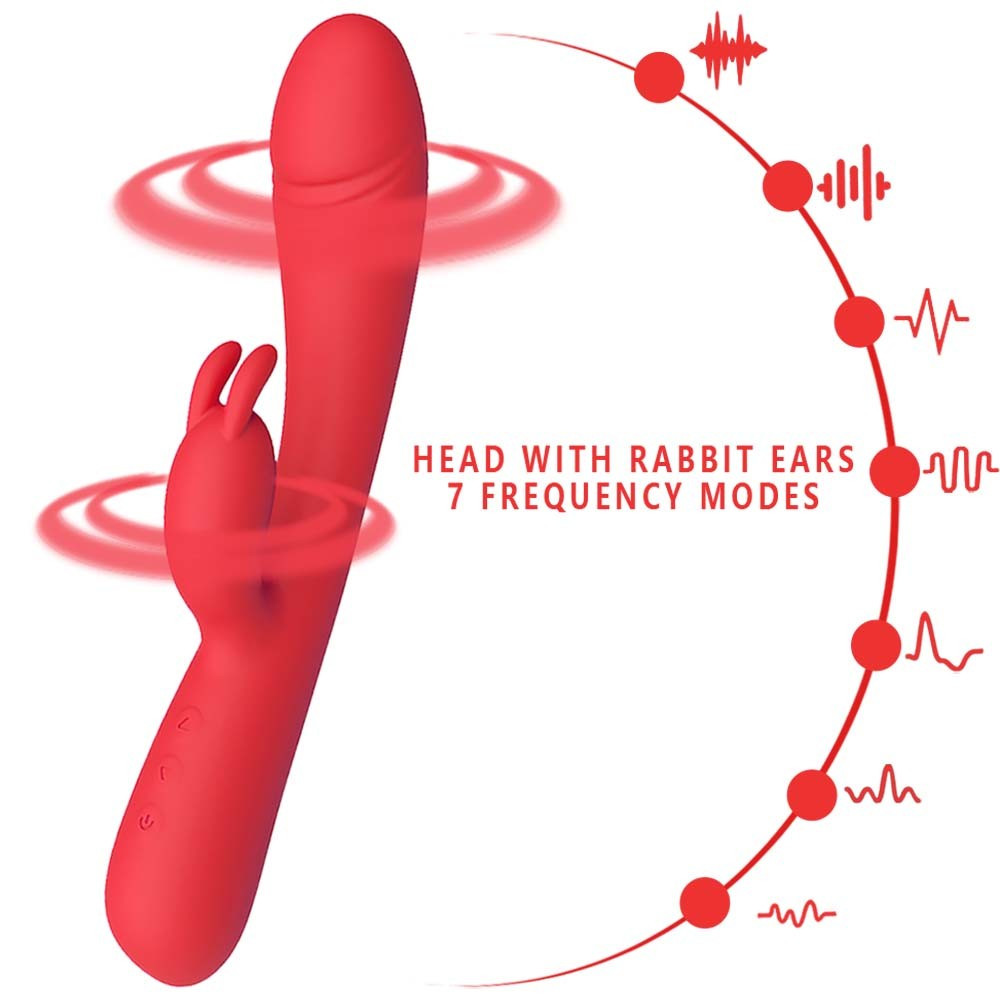 Heating Rabbit Vibrator Dildo Plug G-spot Butt Anal Massager Sex Toys for Women